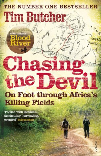 Book cover: "Chasing the Devil" with a map and hikers in silhouette.