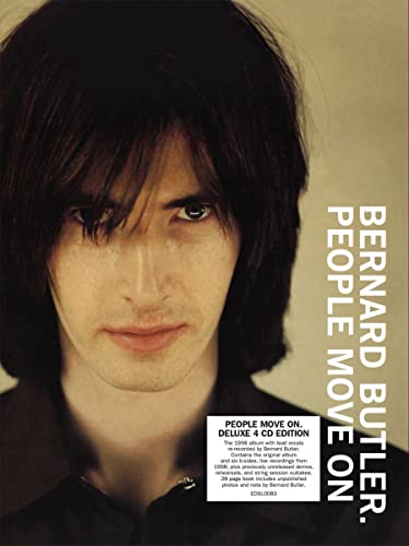 A close-up portrait of Bernard Butler with text overlay on the right side.