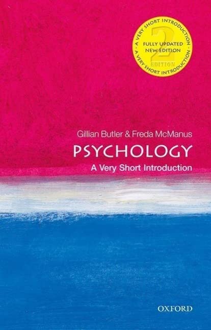 Book cover for Psychology: A Very Short Introduction, featuring pink, white, and blue horizontal bands.