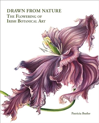Book cover featuring a detailed watercolor painting of a purple iris.