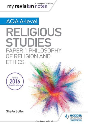 Religious Studies revision notes cover with colorful explosion graphic.