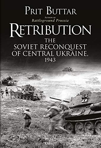 Book cover: "Retribution," depicting Soviet tanks and soldiers in 1943.