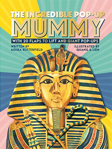 Book cover featuring a golden pharaoh mask against a colorful sunburst background.