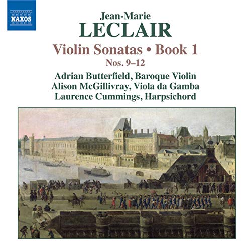 CD cover for Leclair’s Violin Sonatas, featuring a historical cityscape.