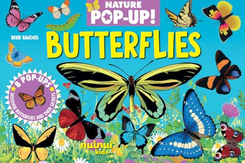Pop-up book cover featuring colorful illustrations of various butterflies.