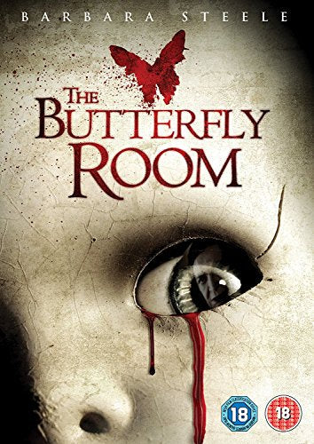 DVD cover for "The Butterfly Room" featuring an eye with blood tears.