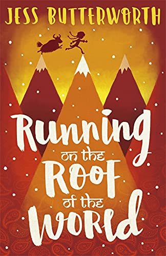 Book cover: silhouettes running on mountains, orange and red tones.