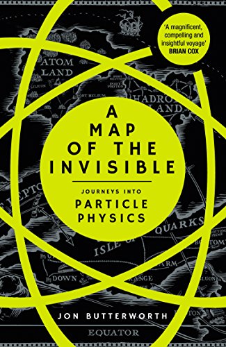 Book cover featuring a yellow atom diagram over a black and white map background.