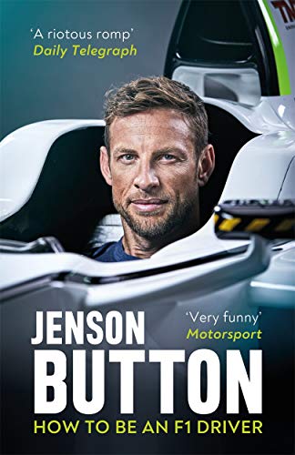 Book cover: Formula 1 racing driver with helmet, title text, barcode.