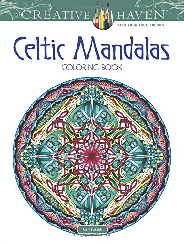 Cover of “Creative Haven Celtic Mandalas” coloring book with intricate design.