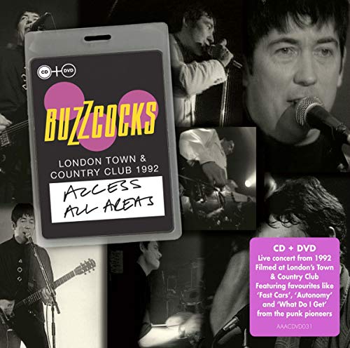Buzzcocks live concert CD/DVD cover with band members performing onstage.