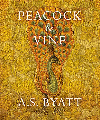 Book cover featuring a golden peacock within ornate floral and vine patterns.
