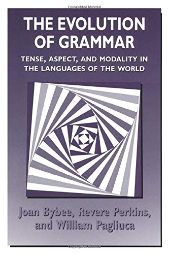 Book cover: "The Evolution of Grammar" with spiral optical illusion.