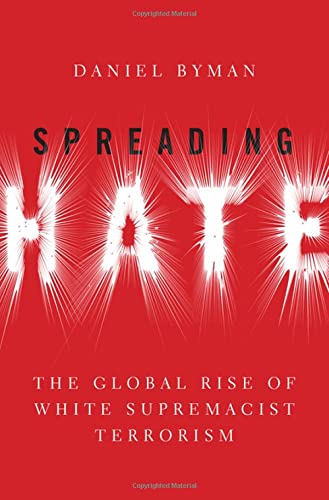 Red book cover with white text reading "Spreading Hate" and subtitle.
