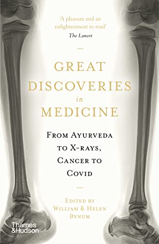Book cover with X-ray image of legs and title "Great Discoveries in Medicine".