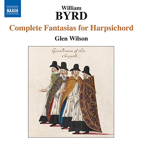 CD cover for William Byrd’s harpsichord fantasias with historical figures.