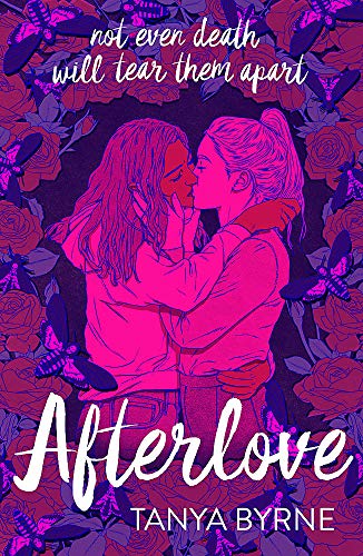 Book cover: two women embrace amidst roses and butterflies.