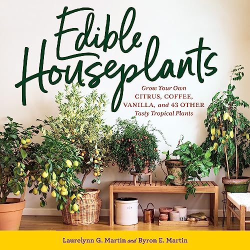 Book cover featuring houseplants with edible fruits and greenery.