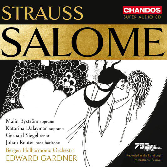 CD cover for Strauss’ “Salome” featuring sketched figures and text.