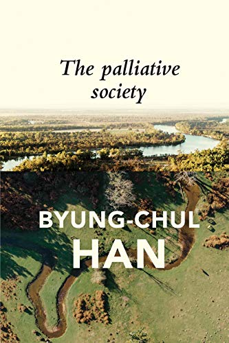 Book cover: landscape with river, title “The Palliative Society” and author “Byung-Chul Han”.