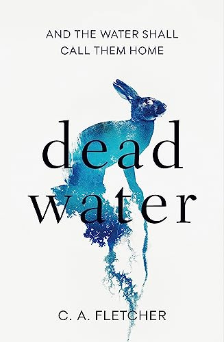 Book cover featuring a blue watercolor hare silhouette and the title Dead Water.