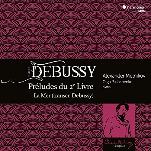 CD cover for Debussy’s “Préludes” and “La Mer” with pianist portrait.