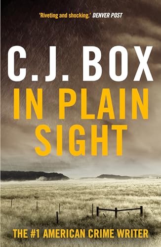 Book cover for "In Plain Sight" by C.J. Box, with a landscape background.