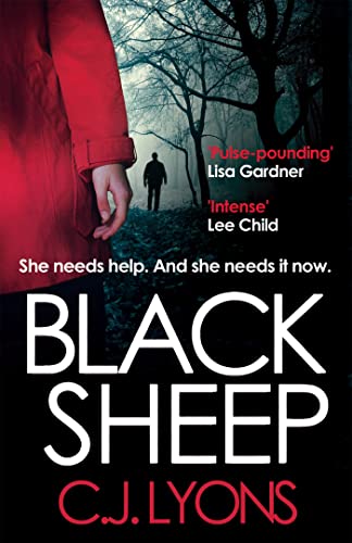 Book cover: "Black Sheep" with a figure in a dark, wooded landscape.