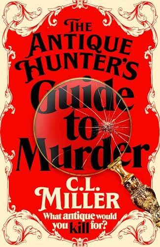 Book cover with red background, black text, and a cracked magnifying glass overlay.