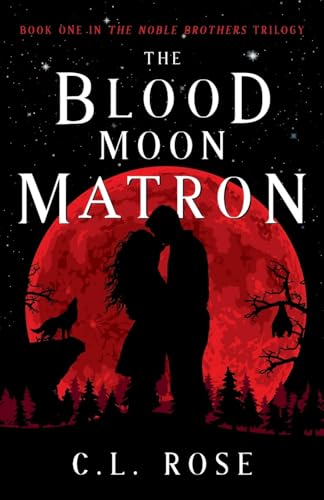 Book cover: couple silhouetted against a large red moon and forest.