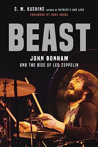 Book cover for "Beast" biography of John Bonham, Led Zeppelin drummer.