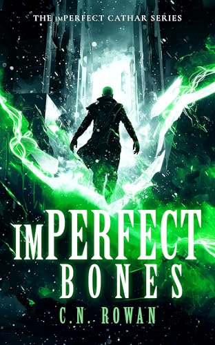 Book cover: figure walking towards bright light with green energy effects.