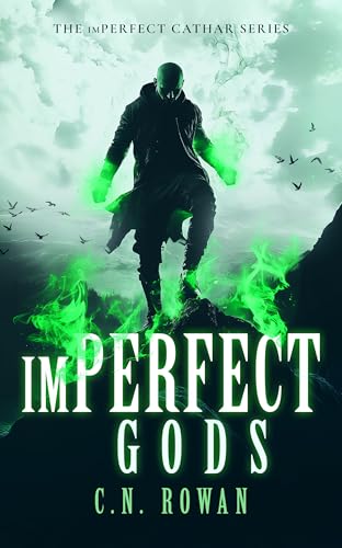 Book cover: hooded figure with glowing green hands against stormy skies.