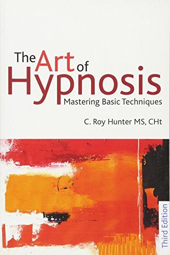 Book cover: "The Art of Hypnosis" with abstract red and yellow paint.