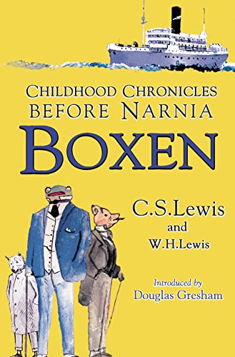 Book cover: "Boxen" by C.S. Lewis, featuring anthropomorphic animals.
