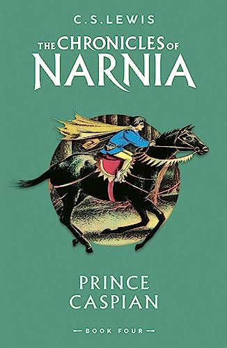 Book cover: "Prince Caspian" depicts a rider on a black horse.