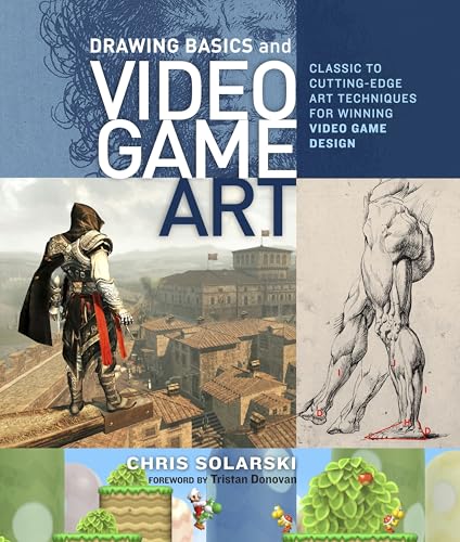 Book cover with video game art, anatomy sketch, and pixel art examples.