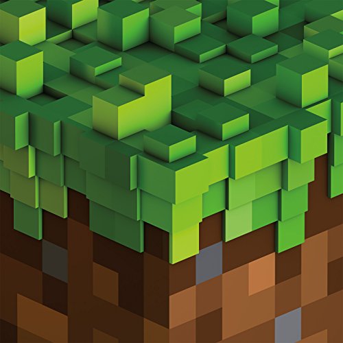 Minecraft grassy terrain CD cover with pixelated green blocks.