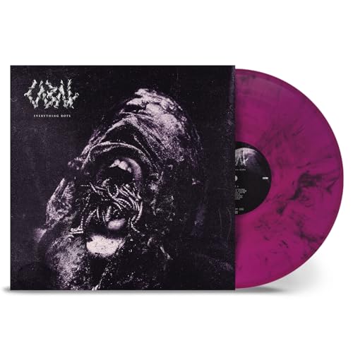 Vinyl record with dark, distorted album art of a decaying face.