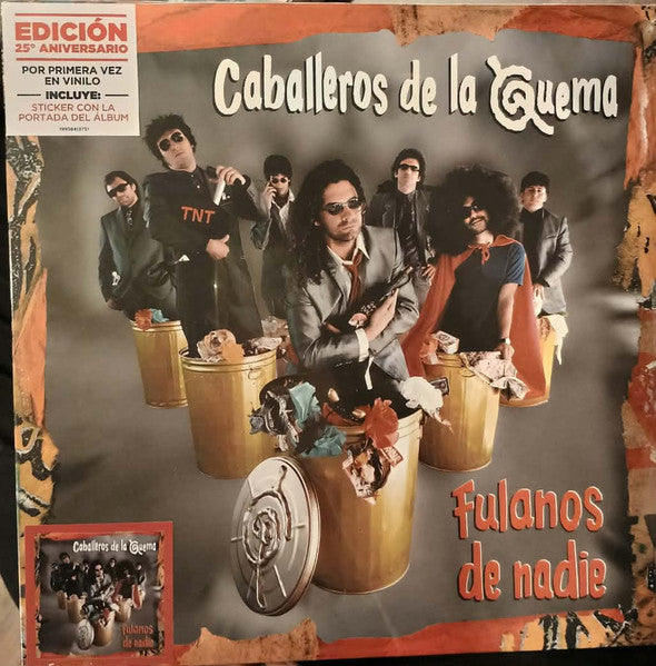Vinyl album cover for “Fulanos De Nadie” by Caballeros de la Quema.