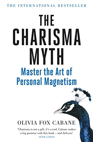 The image is a book cover featuring a peacock and text. Alt text: Book cover of "The Charisma Myth" with a peacock on a white background.