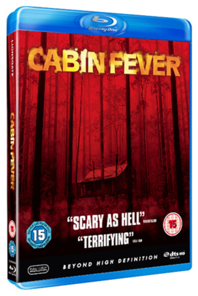 Blu-ray cover for Cabin Fever Director's Cut featuring a dark forest with red lighting.