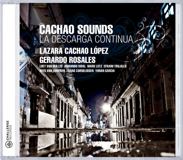 CD case for Cachao Sounds’ “La Descarga Continua” with a street scene.
