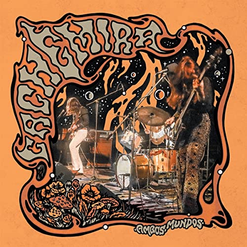 Cachemira album cover: band performing onstage with floral border.
