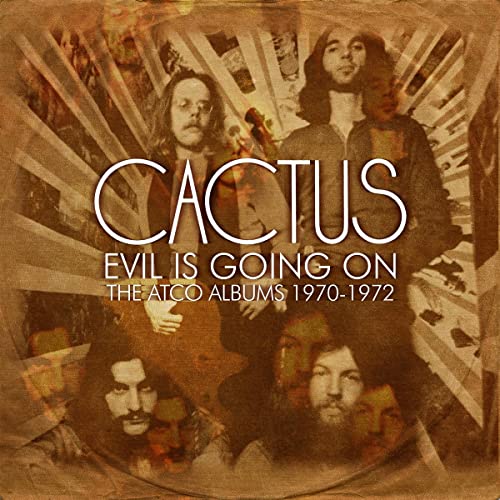 Cactus album cover featuring band members with a sunburst background.