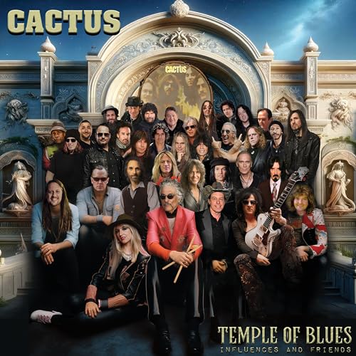Cactus "Temple Of Blues" album cover with a large group of musicians.