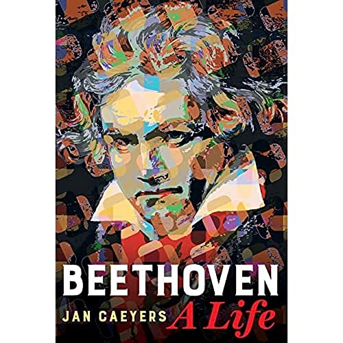 Book cover: colorful, abstract portrait of Beethoven with title text.