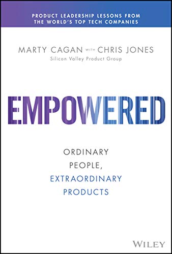 Book cover for Empowered by Marty Cagan and Chris Jones with blue gradient text.