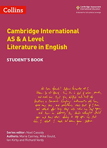 Red textbook cover with white text: “Cambridge International AS & A Level Literature in English.”