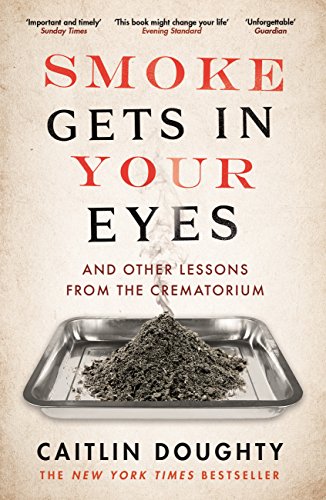 Book cover with title text and a pile of ash on a metal tray.
